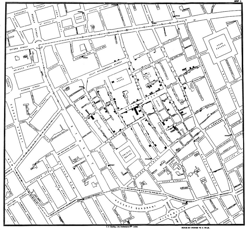 cholera death historical data visualization