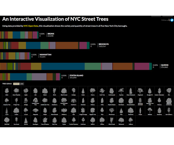 Interactive Visualization of NYC Street Trees
